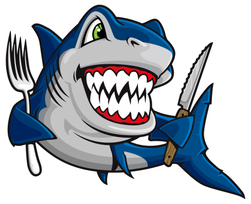 Debt shark with sharp teeth