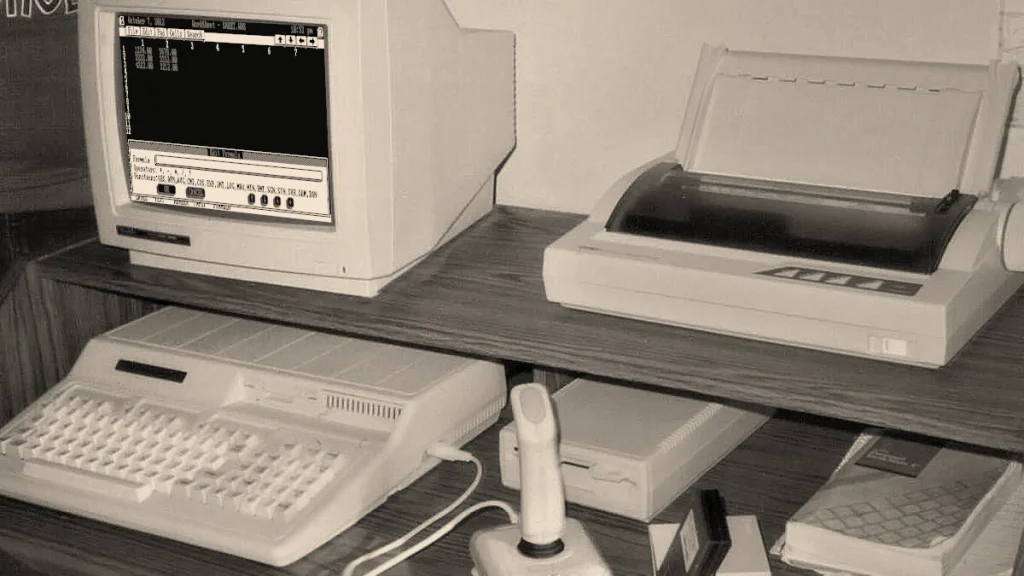 Tandy computer on desk